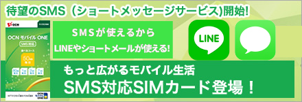 待望のSMS開始　SMS対応SIMカード登場
